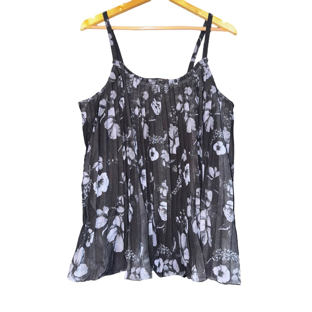 NEW Colleen Lopez‎ Pleated Sleeveless Top XL Dark Romantic Grunge Fairy Vamp